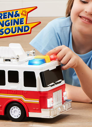 JOYIN Extra Large Kids Fire Truck Toys for Boys with 33-inch Ladder, Lights & Sprinkler Pump, Big Emergency Vehicle, Kids Toys for Age 3, 4, 5, 6, 7, Christmas Birthday Gift for Grandkids
