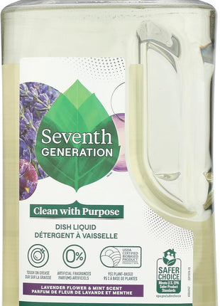 Seventh Generation Dish Liquid Soap Lavender Flower & Mint Refill Dishwashing Soap Biodegradable liquid soap 50 oz