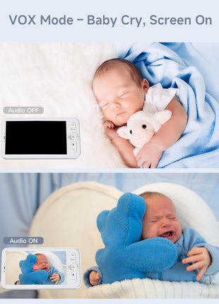 ARENTI Baby Monitor with 2 Cameras, 2K/3MP WiFi 6 Camera and Audio, 5-inch Wireless Screen, Smartphone App, Super Night Vision, Crying Detection, Auto Tracking, Temp&Humidity Sensor (D3 Set)